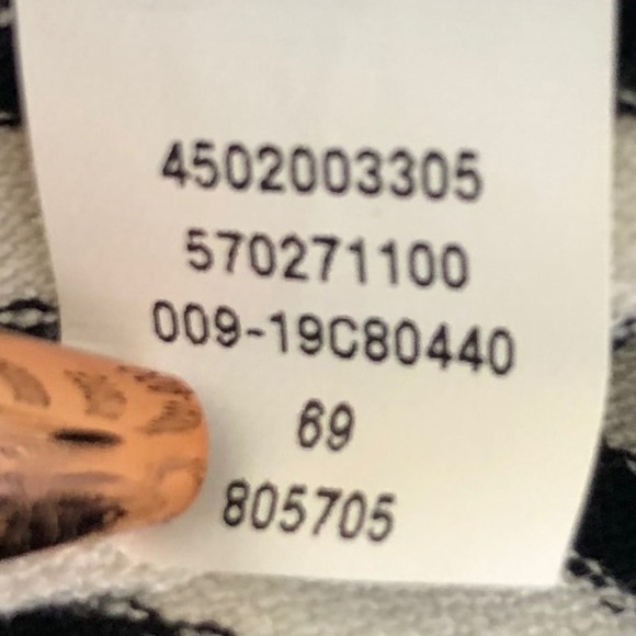 NWT Chico's XL Knit Top Black White Split Stripe 3/4 Sleeve Flared Cuff - Picture 15 of 15